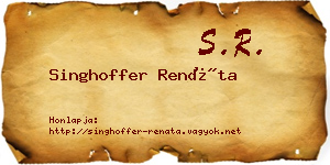Singhoffer Renáta névjegykártya